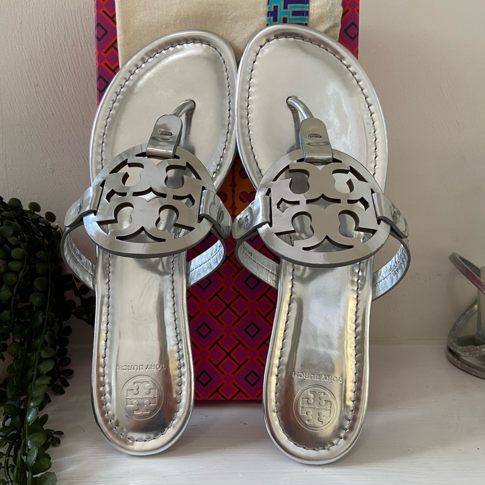 Tory Burch Miller Silver mirror sandal